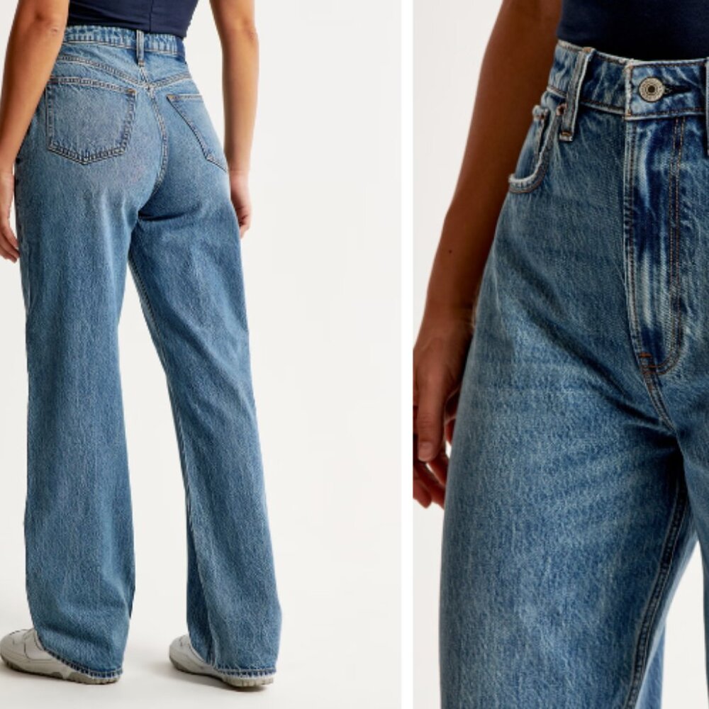 Abercrombie & Fitch Jeans Womens Size 28 The Loose High Rise, Curve Love